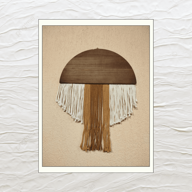 TAPIZ MACRAME DE MADERA Y ALGODON