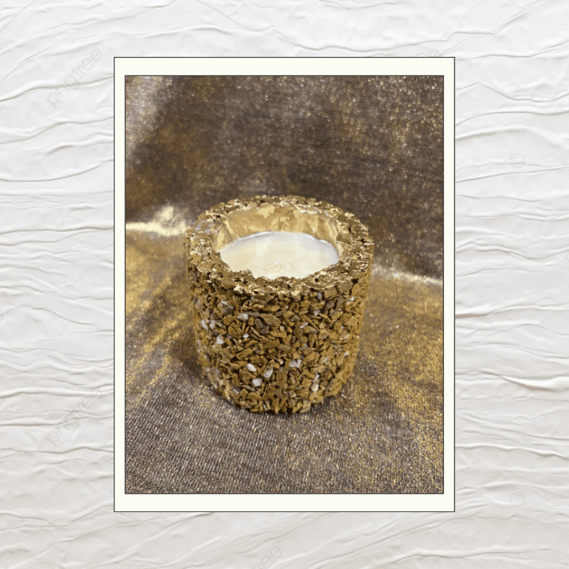 VELA BASE PIEDRA OCRE