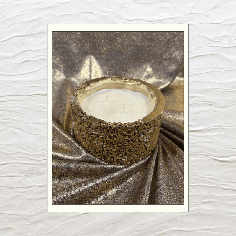 VELA BASE PIEDRA OCRE