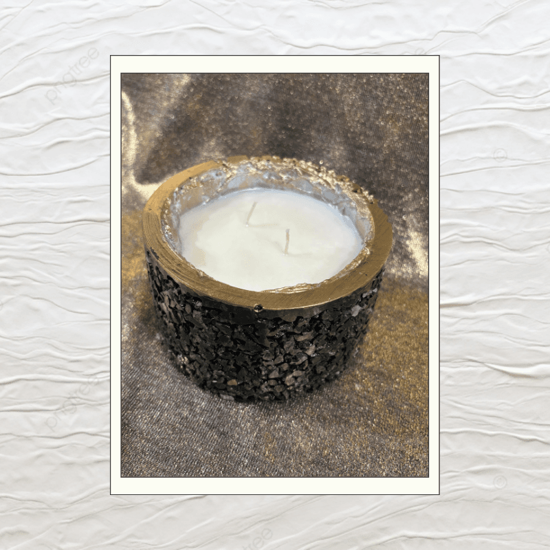 VELA BASE DE PIEDRA NEGRA