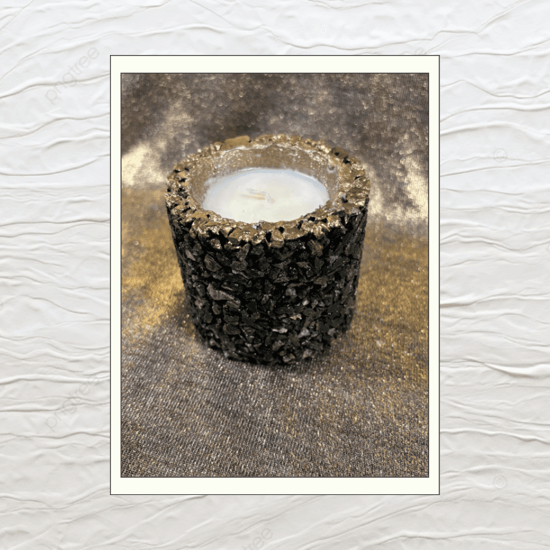 VELA BASE DE PIEDRA NEGRA