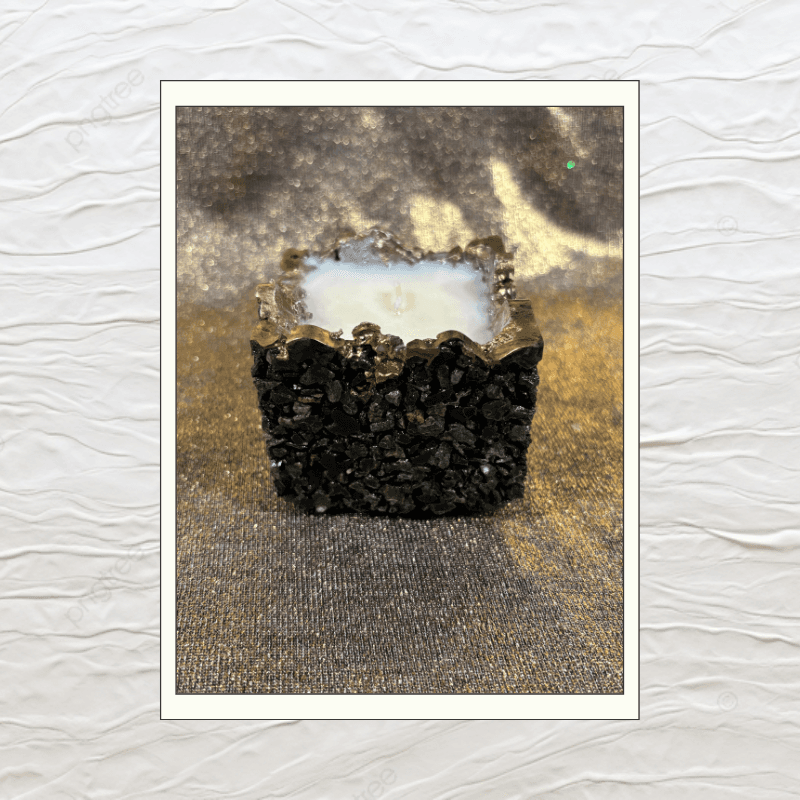 VELA BASE DE PIEDRA NEGRA